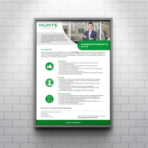 Plakat Stellenausschreibung Munte Immobilien