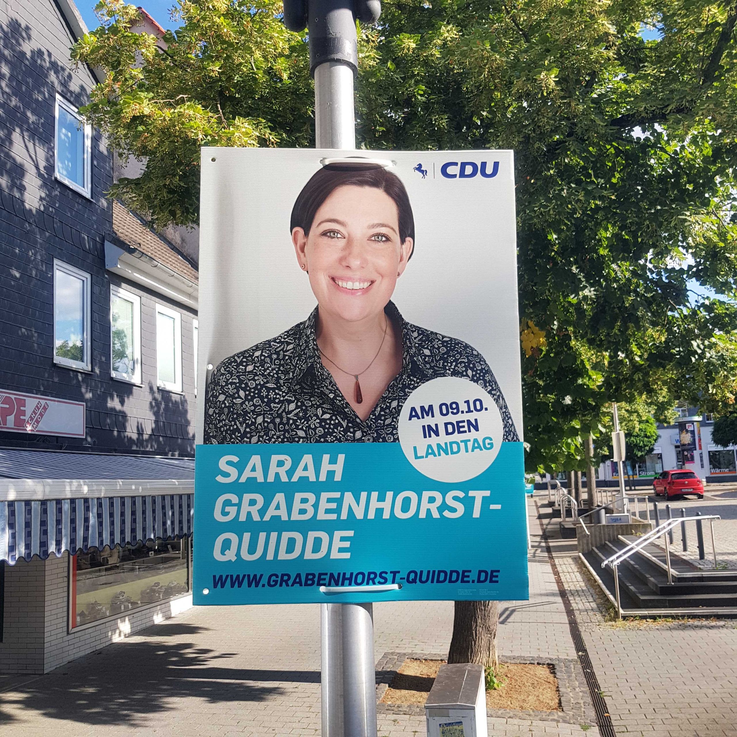 Wahlplakat CDU Sarah Grabenhorst-Quidde