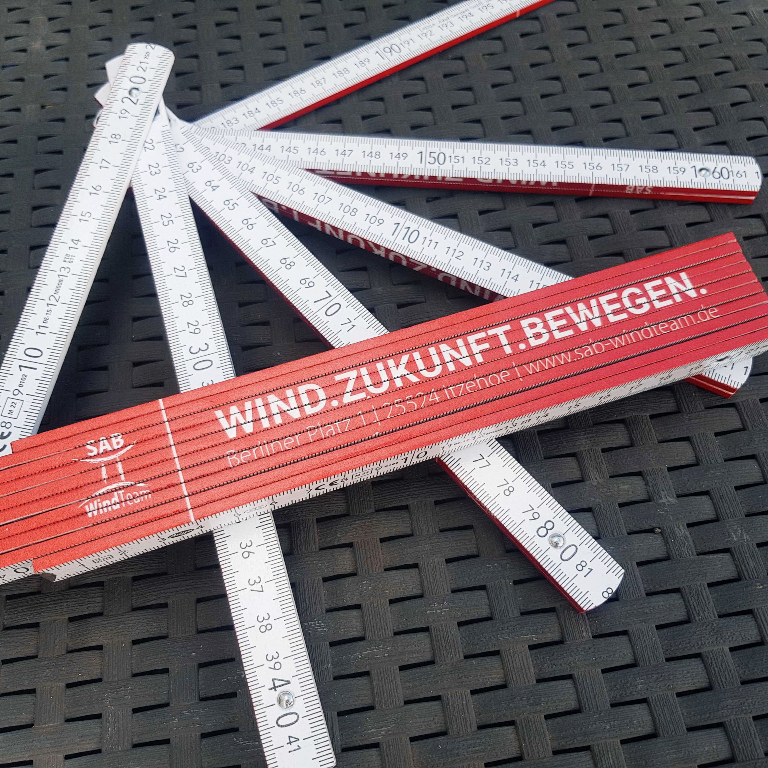 Bedruckter Zollstock SAB Windteam