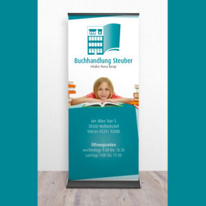 Rollup für die Buchhandlung Steuber in Wolfenbüttel.